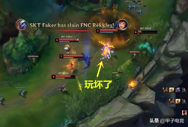 FNC整活却坑了自己,Faker“推推棒”操作致敬队友,却不影响首胜