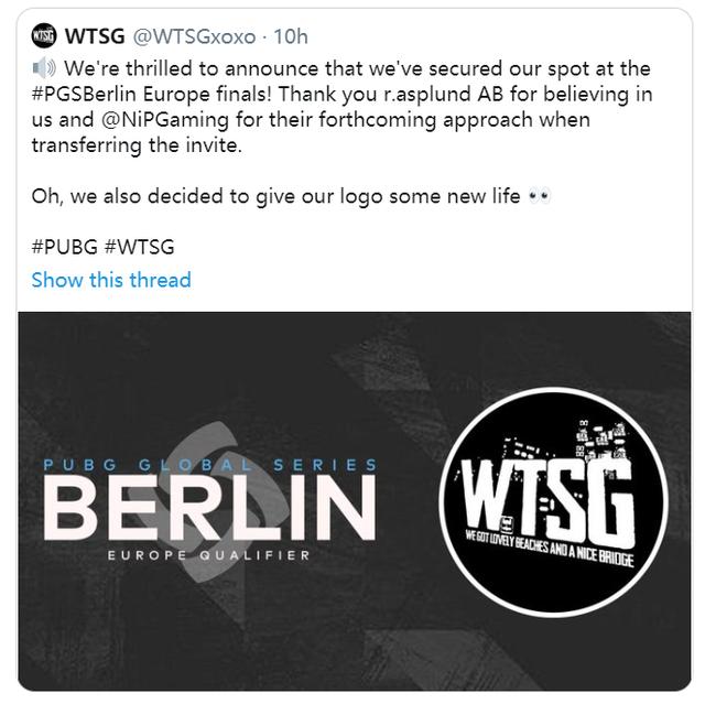 尽地求生:WTSG战队获NIP转让名额,直邀进进PGS线下选拔赛