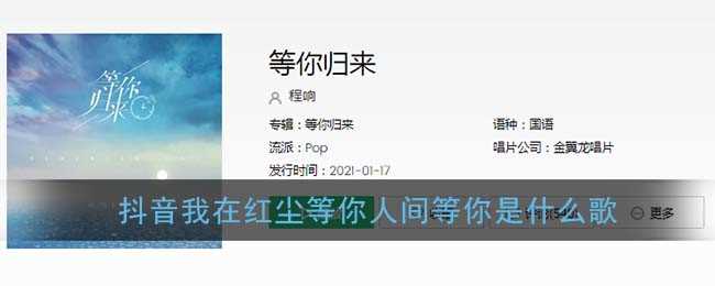 抖音我在红尘等你人间等你是什么歌